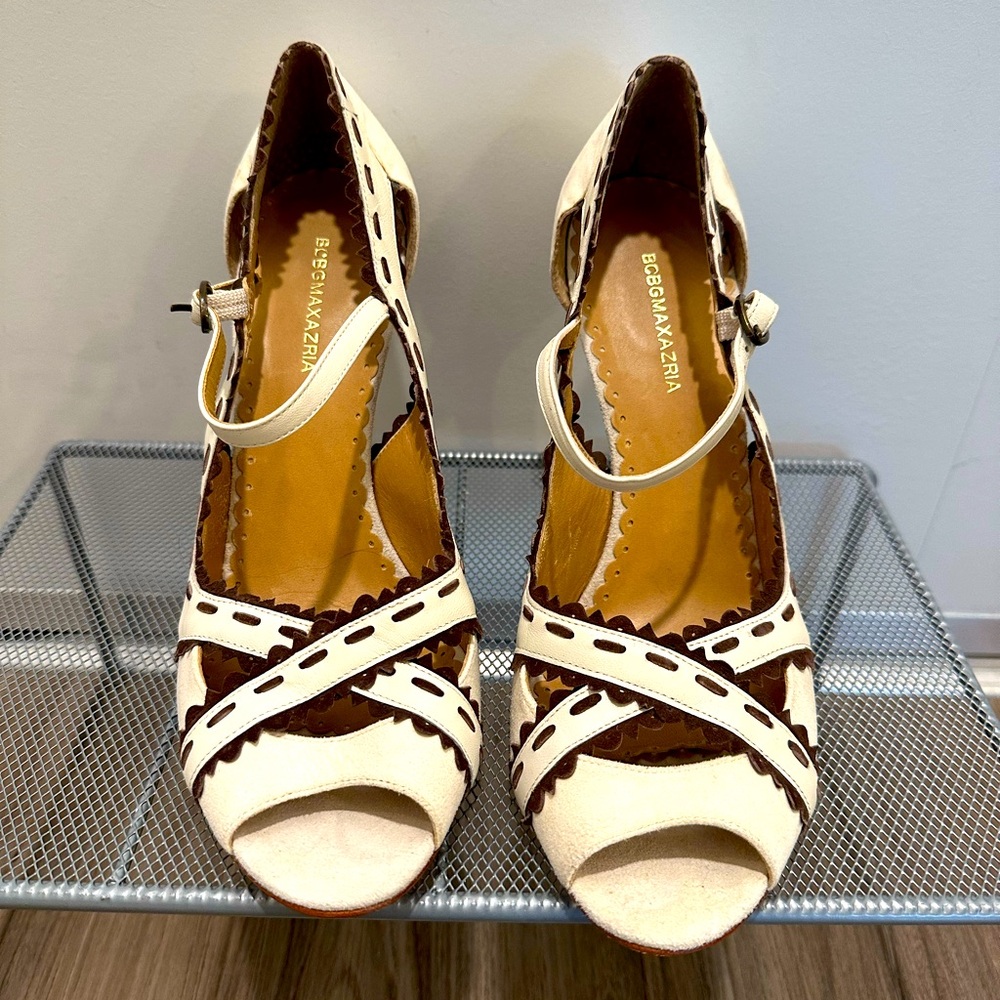 BCBG Max Azria Peep Toe Scalloped Shoes